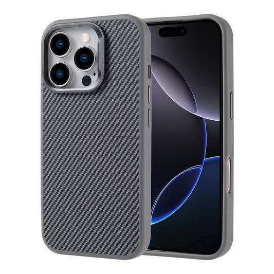 Apple iPhone 16 Pro Max Kılıf M-safe Şarj Özellikli Karbon Fiber Görünümlü Zore Troy Kapak