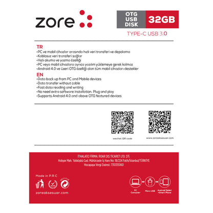 Zore 3.0 Type-C Metal OTG 32 GB