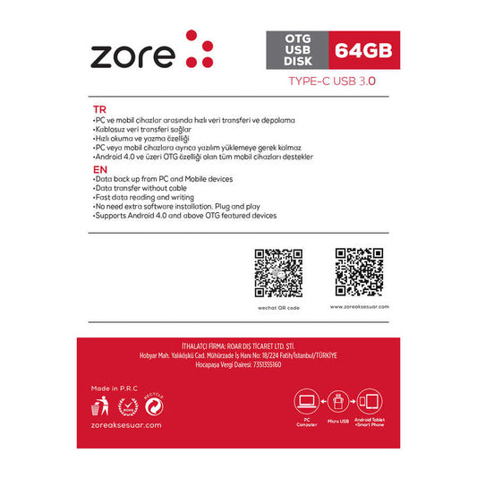 Zore 3.0 Type-C Metal OTG 64 GB