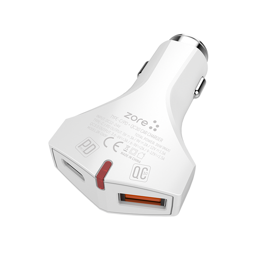 Zore ZR-C60P Type-C 2 in 1 Araç Şarj Seti
